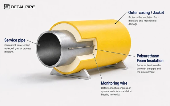 Polyurethane Pipe Insulation Cutaway Diagram Polyurethane Pipe Insulation Cutaway Diagram